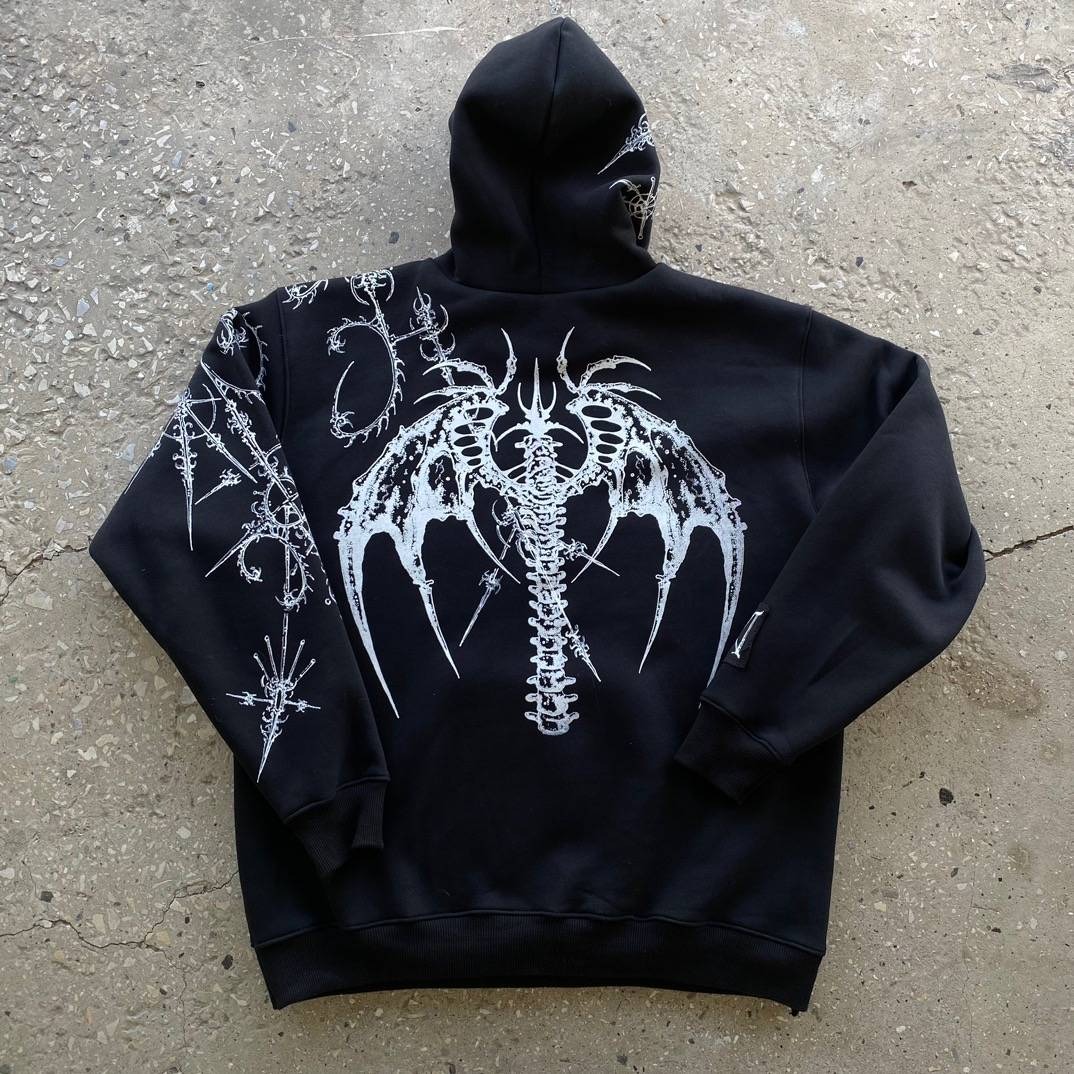 Casual Vintage Street Zip Hoodie