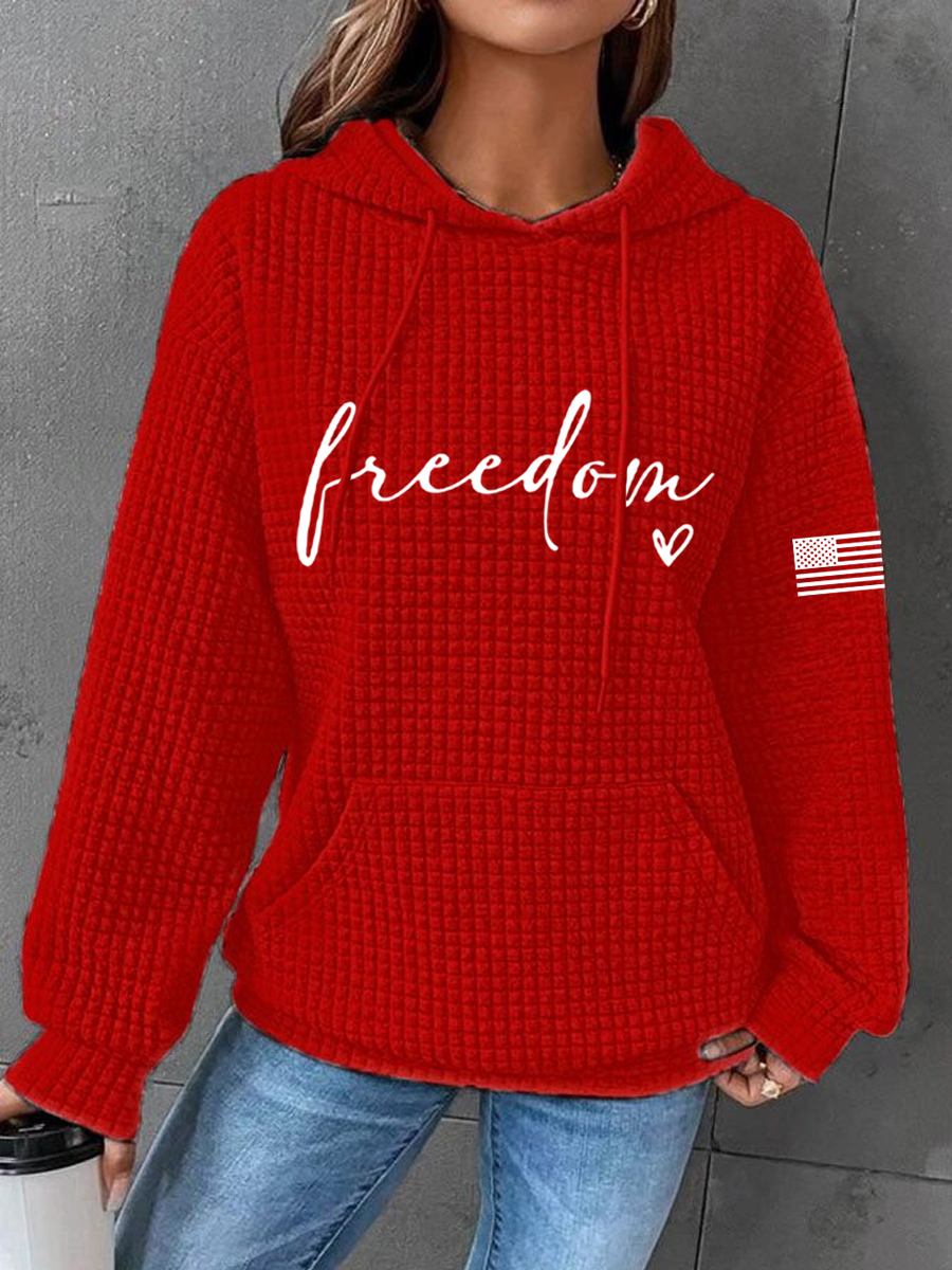Women's Freedom Charlie Kirk Waffle Hoodie