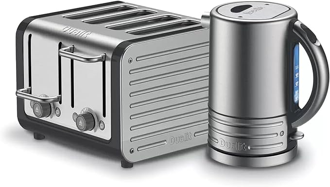 Dualit Architect 1.5L Kettle and 4 Slice Toaster Set Midnight Grey