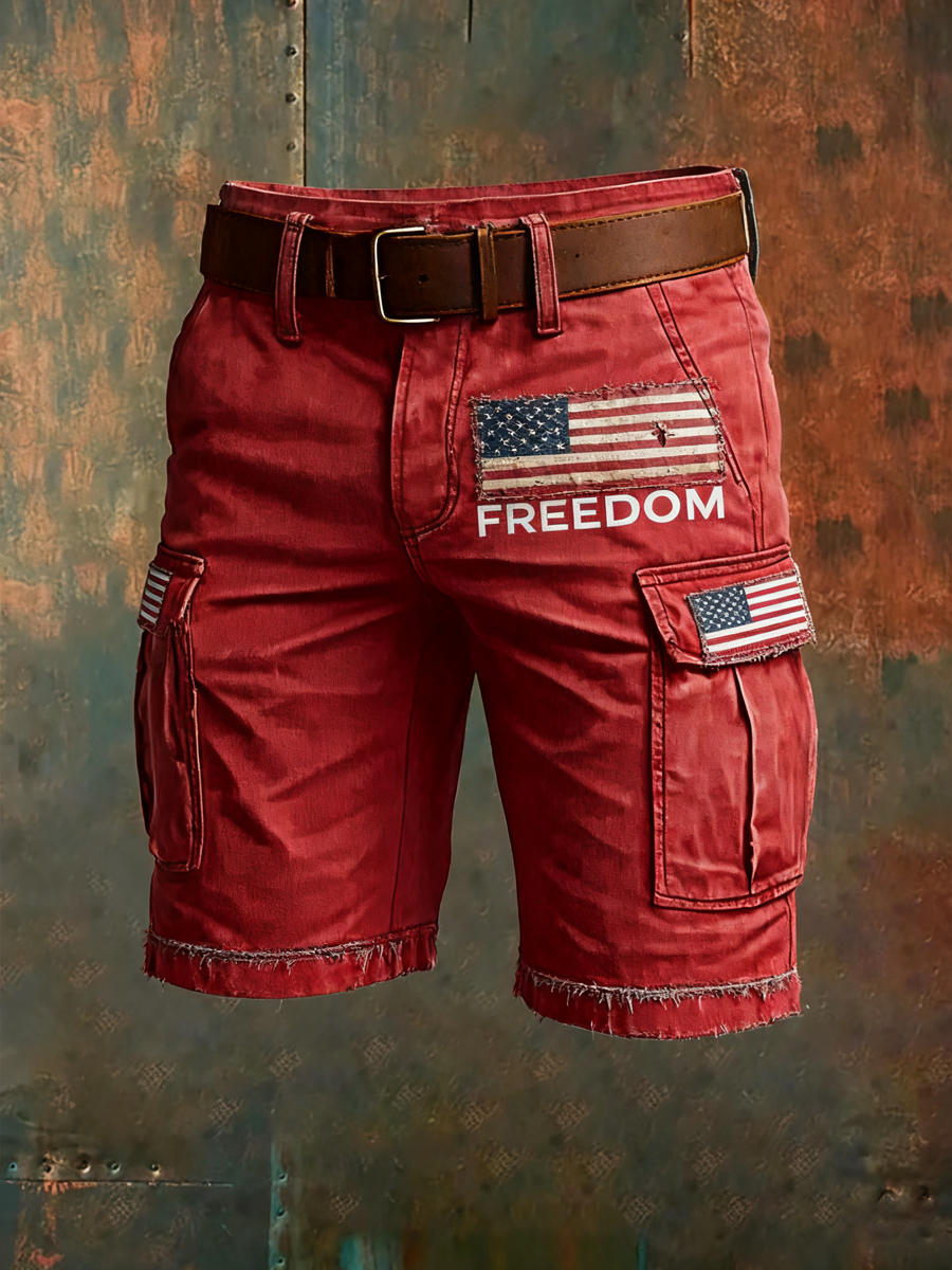 Men's Freedom Printed Casual Shorts