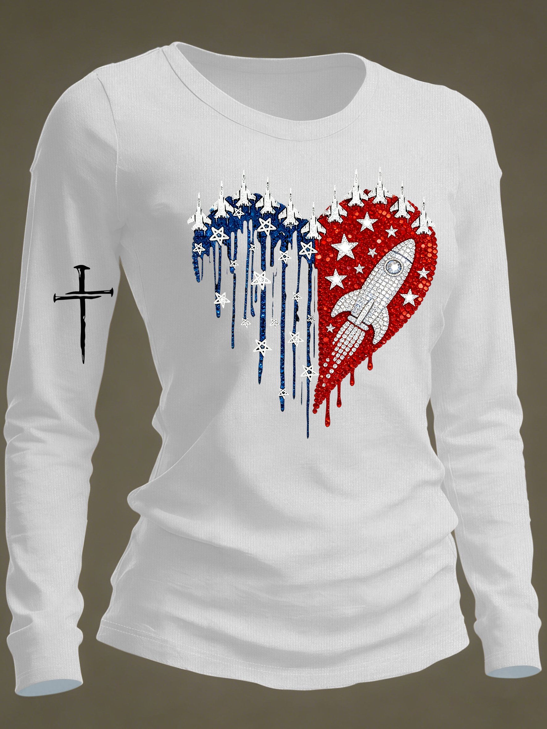 Women's casual faith-inspired long-sleeved T-shirt