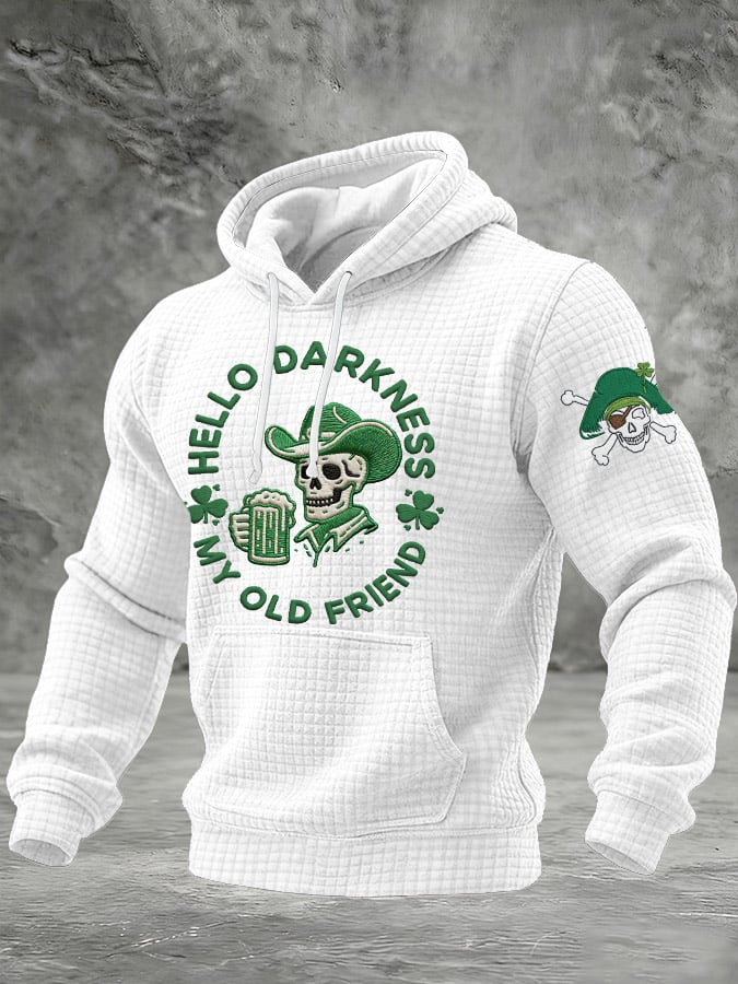 Men's Hello Darkness My Old Friend Printed Casual Hoodie
