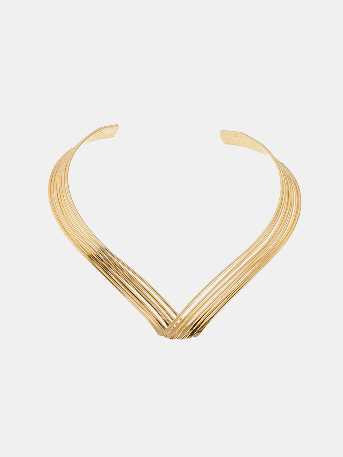 Multi-Strand V-Shaped Choker Necklace