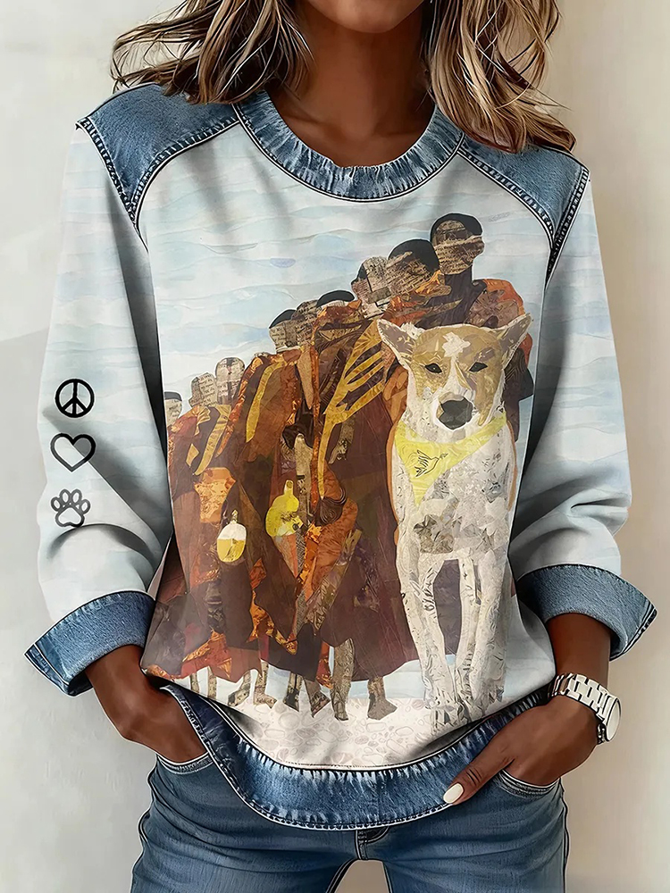 Women's Walk For Peace Patchwork Top