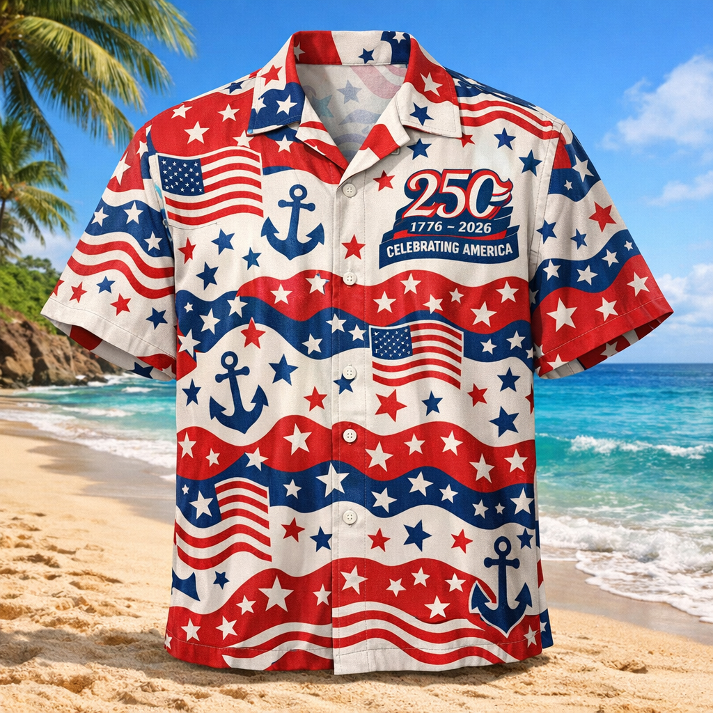 US 250th Anniversary Art Print Hawaiian Shirt