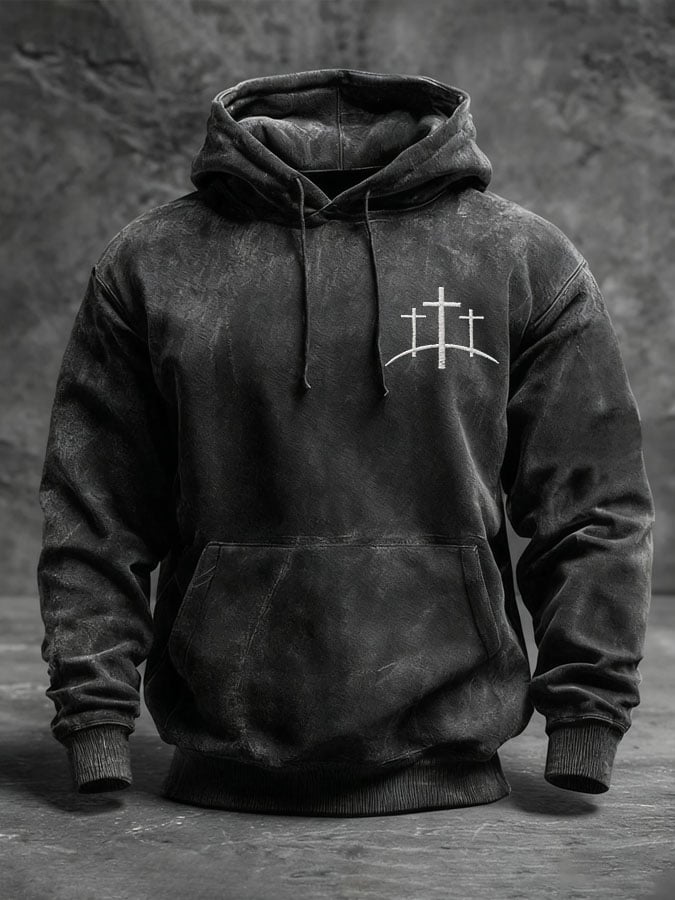 Men's Faith Cross Vintage Hoodie