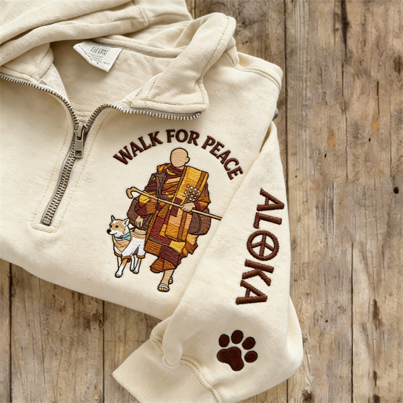 Walk For Peace Aloka Paw Print Zip Up Sweatshirt