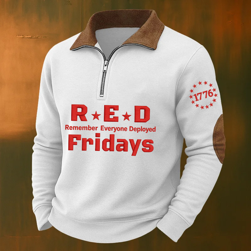 Men's Red Friday Veteran Casual Zipper Sweatshirt