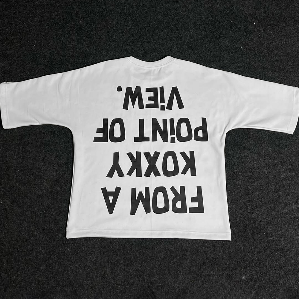 Eye Letters Print Half Sleeve T-Shirt