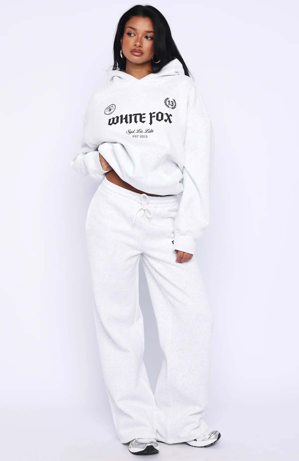 Vibe Too High Wide Leg Sweatpants Grey Marle