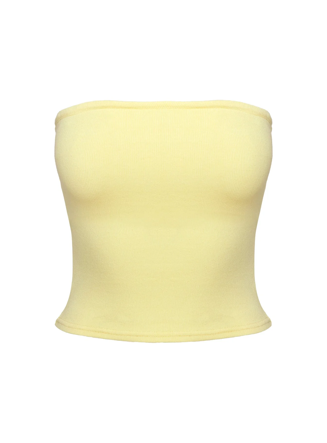 Baseline Strapless Rib Top Yellow