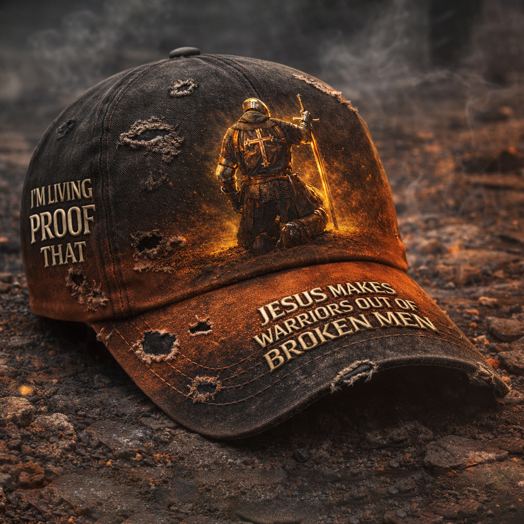Jesus Makes Warriors Out Of Broken Men Art Print Casual Hat