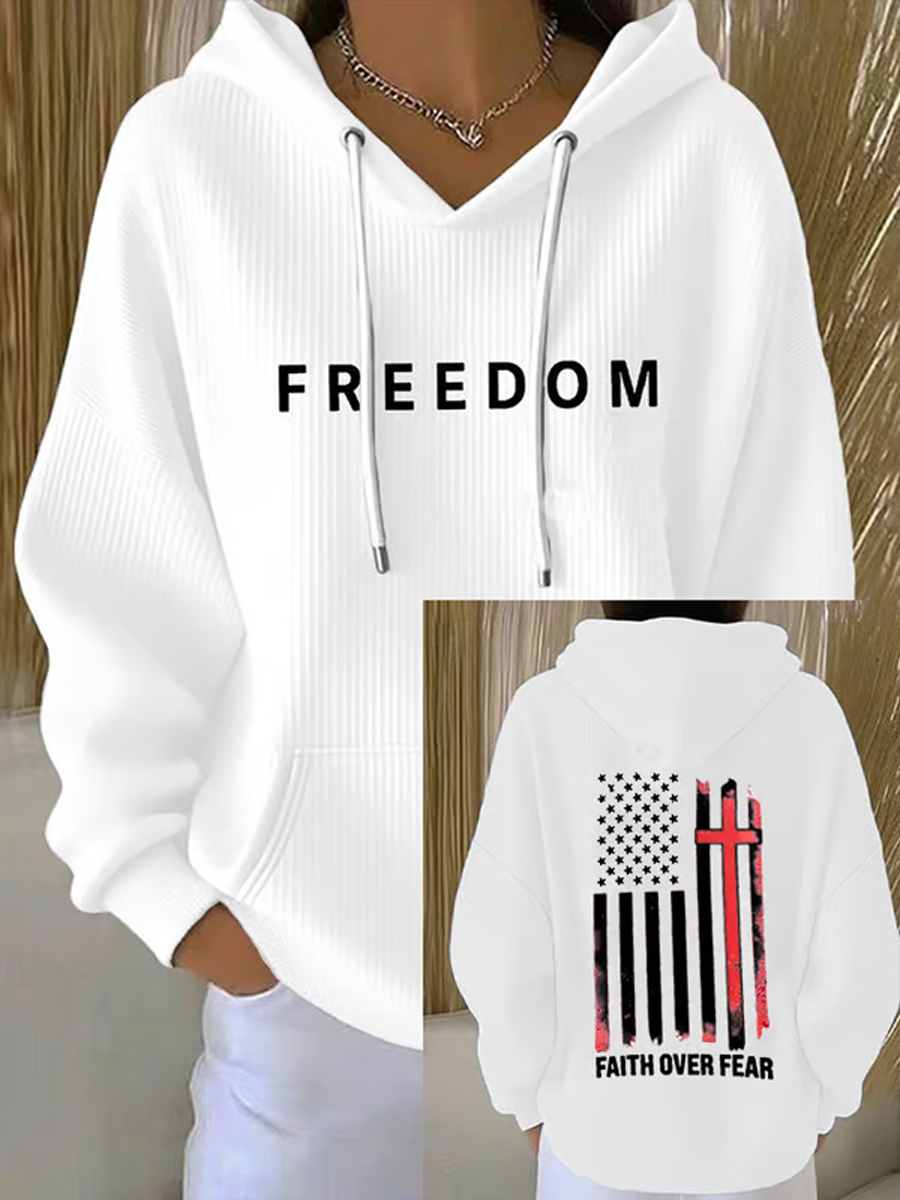 Women's  Freedom Is Not Free R.I.P Charlie Kirk Ribbed Hoodie