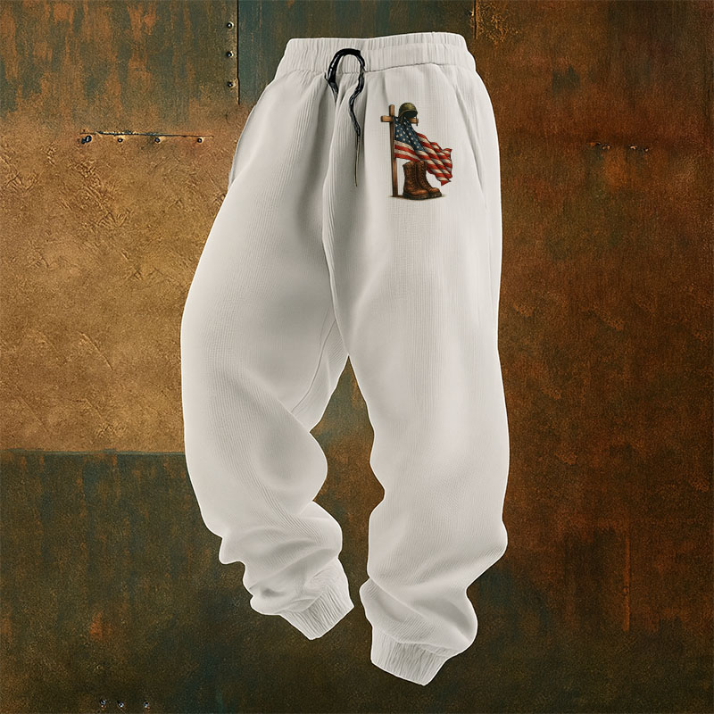 Men's Veteran Print Casual Sweatpants