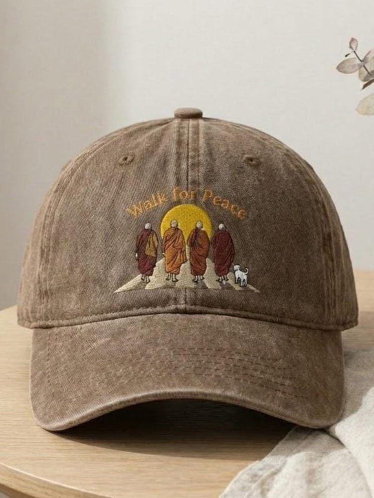 Unisex Retro Walk For Peace Pattern Baseball Cap