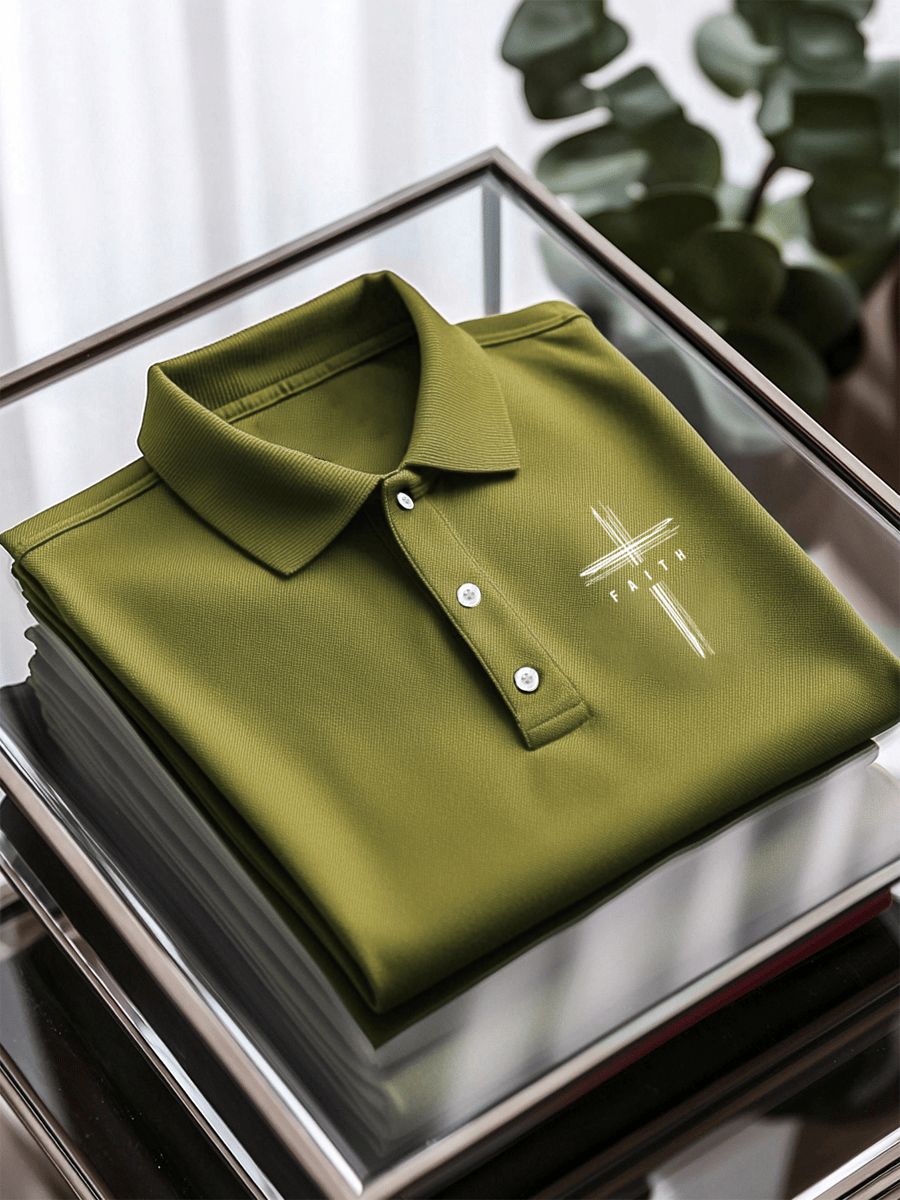 Men's Faith Printed Casual Polo Shirt