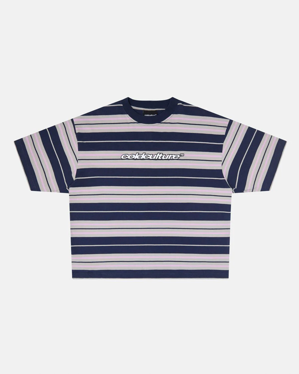 STRIPED TEE VIOLET-DARK BLUE