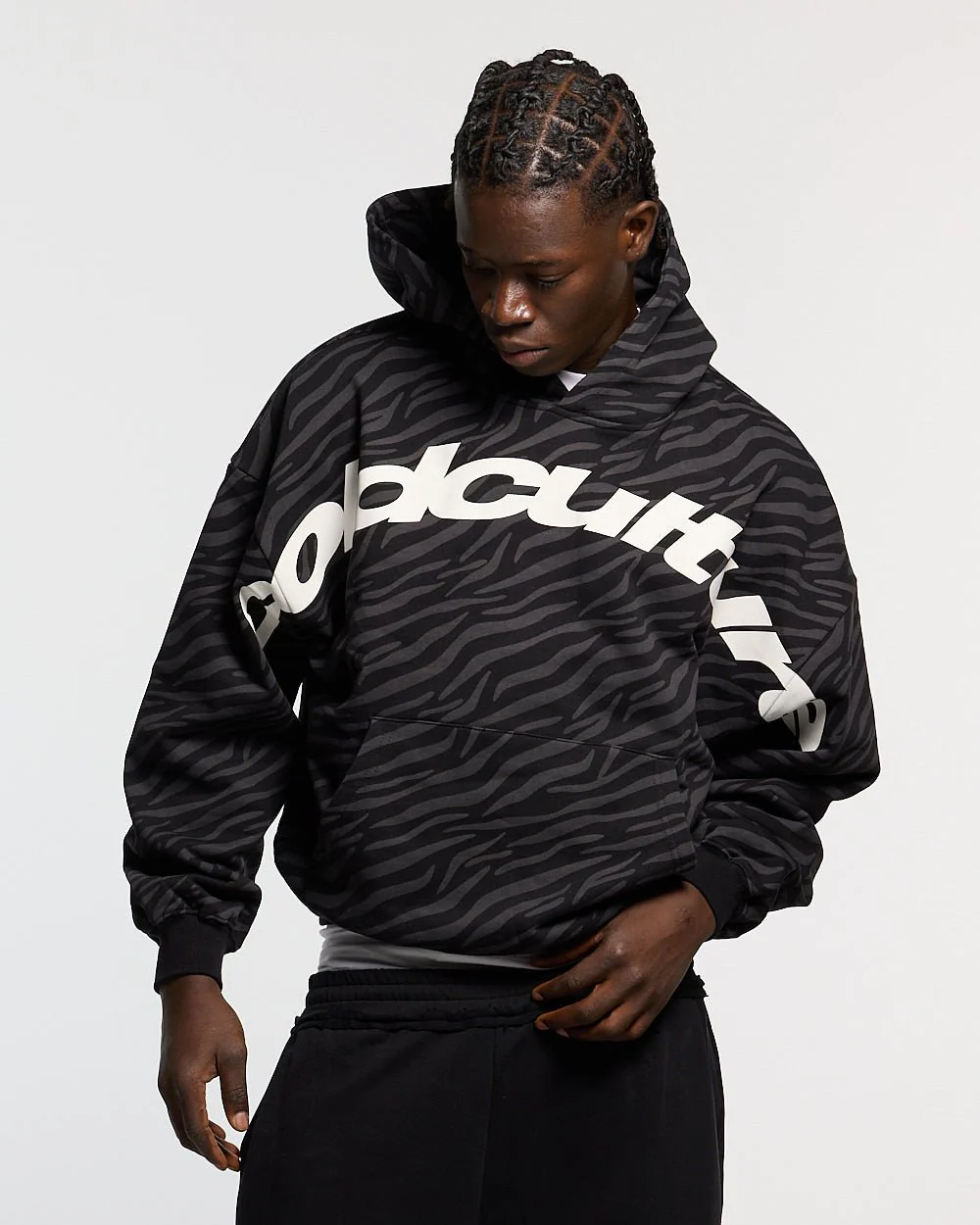 ZEBRA HOODIE BLACK