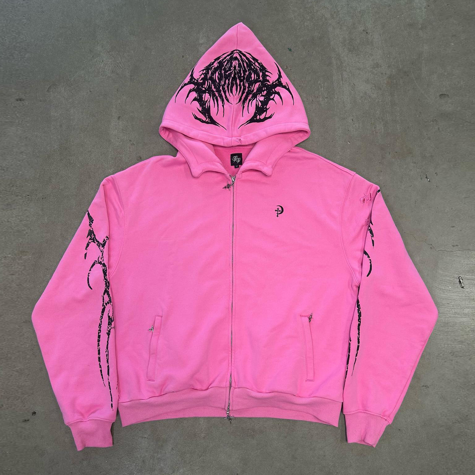 Streetwear Trinity Double Zip Loose Hoodie