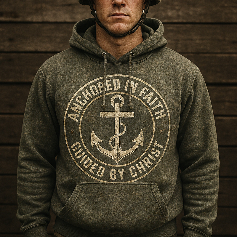 Anchored In Faith Guided By Christ Casual Hoodie
