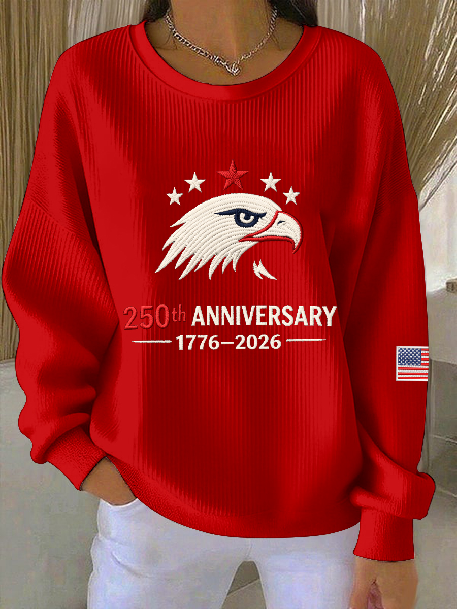 Women's 250th Anniversary Embroidered Pattern Sweatshirt