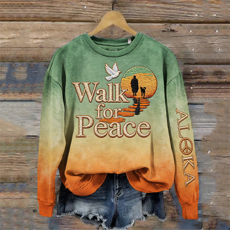 Walk For Peace Aloka Mission Journey Gradient Sweatshirt