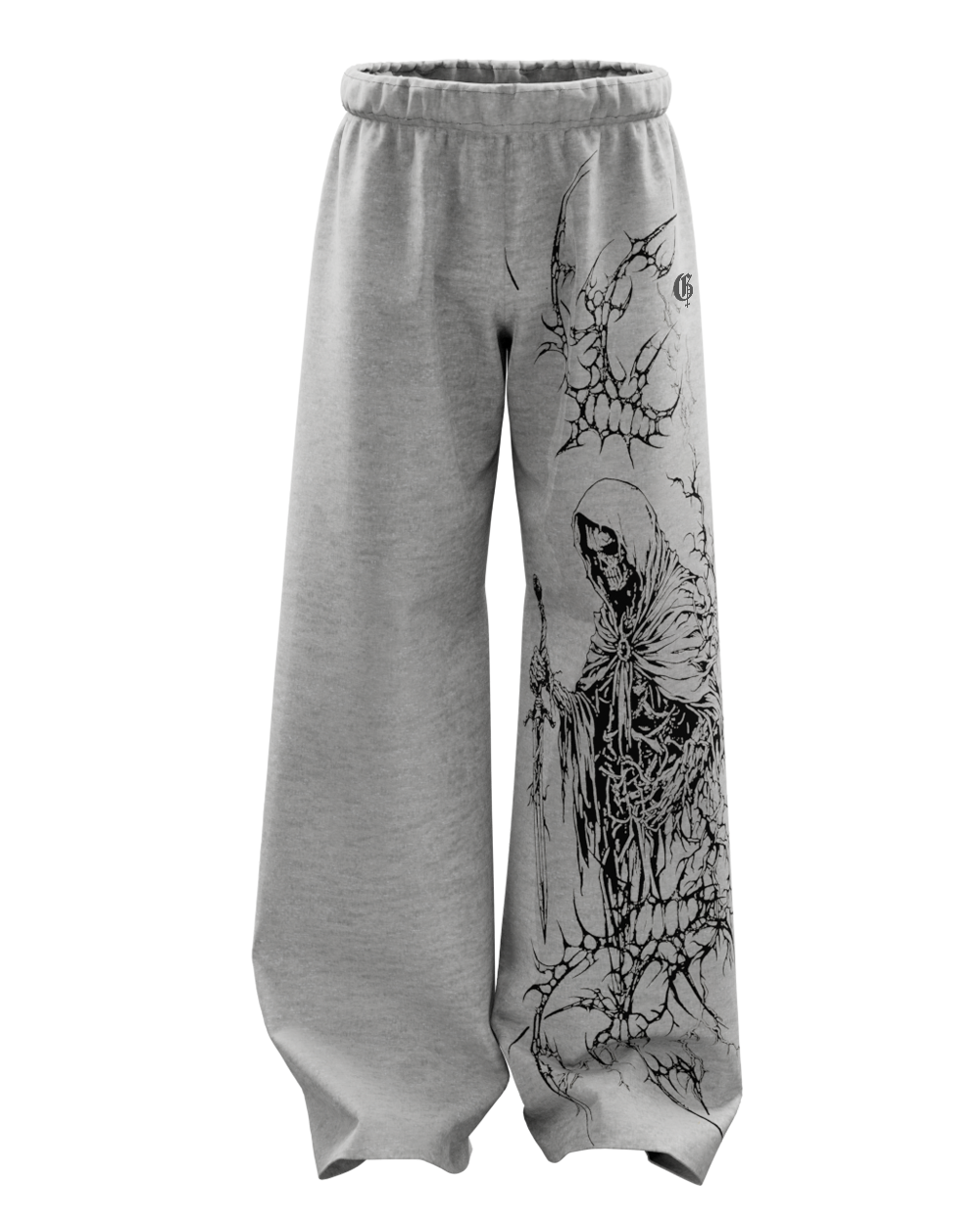 Duelist Grey Melange Unisex Straight Fit Baggy Pants