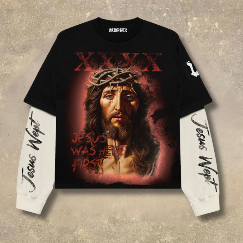 JESUS WEPT THERMAL Fake Two-Piece Shirt