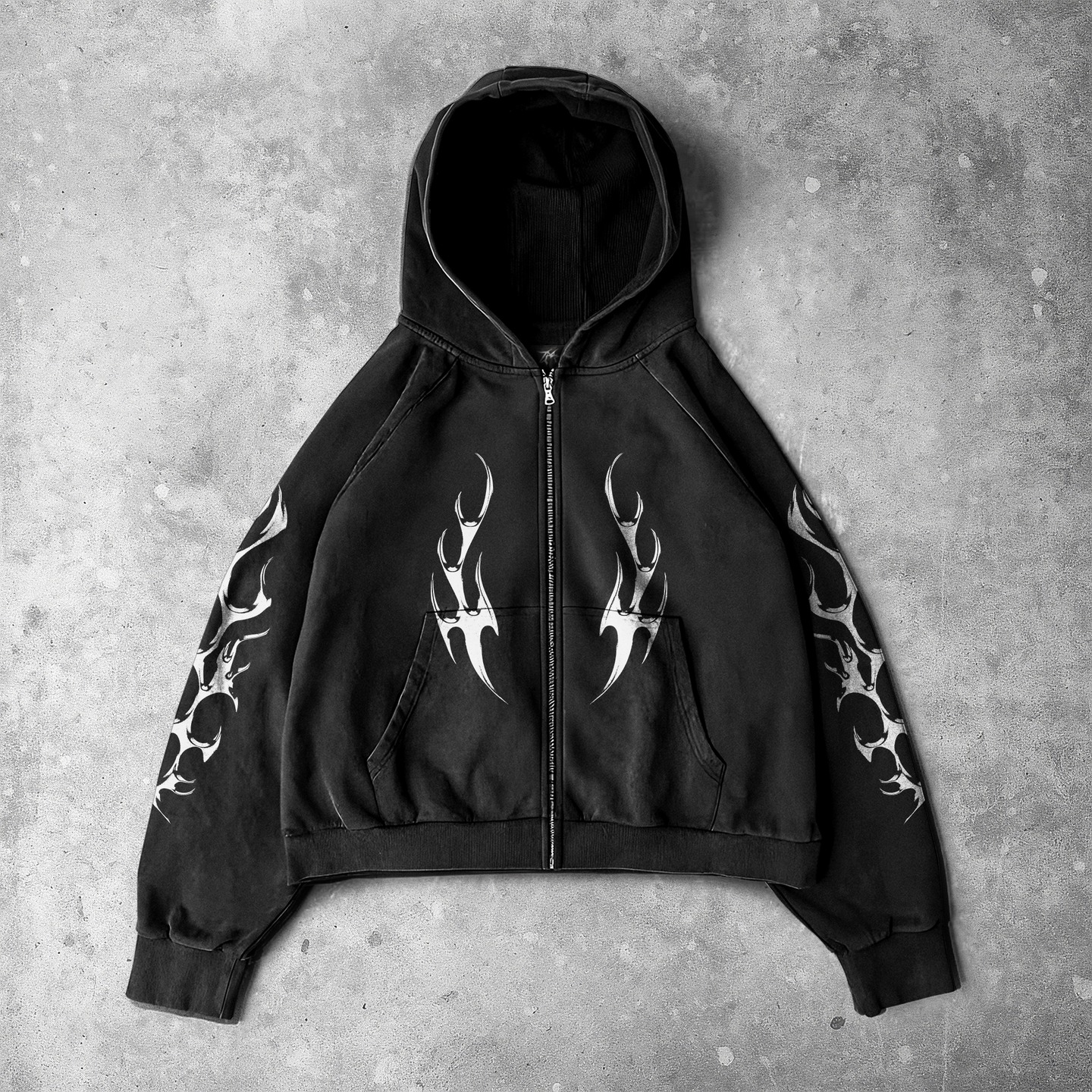Men’s Darkness Tiger Street Wear Zip-Up Hoodie
