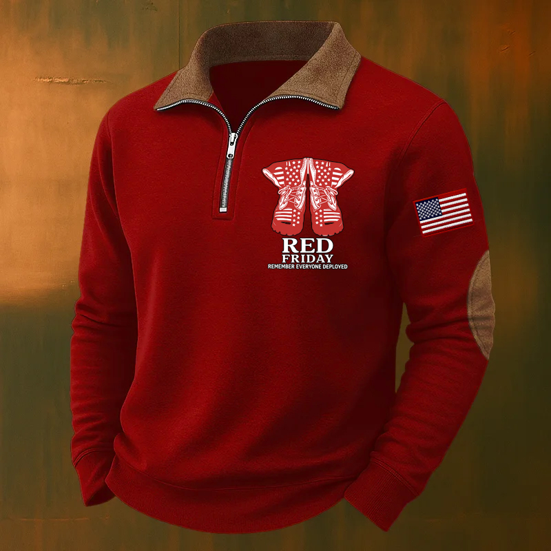 Men's Red Friday Veteran Casual Zipper Sweatshirt