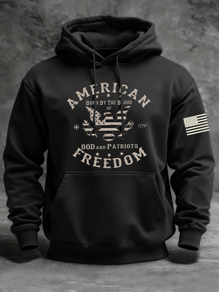 Men's Freedom Born By The Blood Eagle Patriotic Hoodie