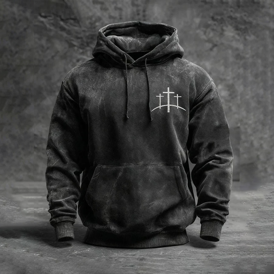 Men's Faith Cross Vintage Hoodie