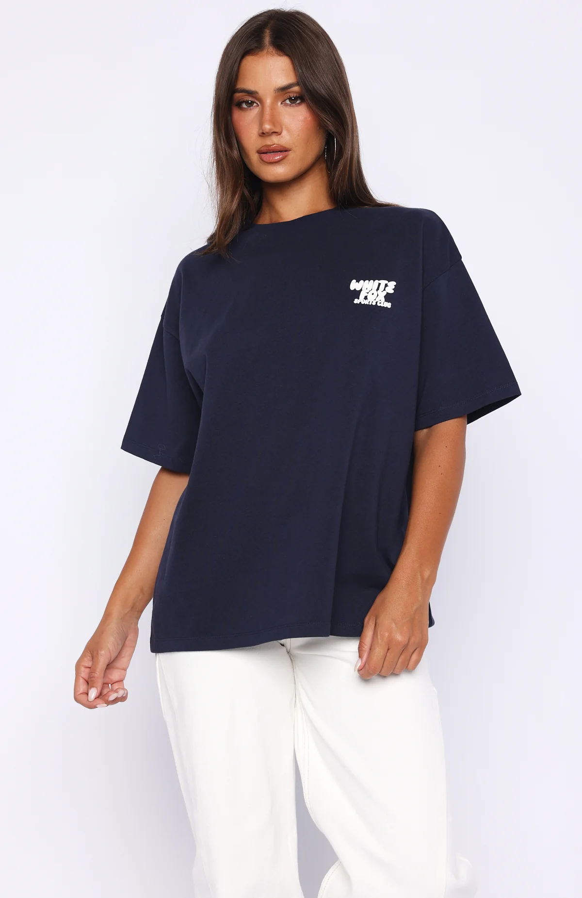 Club 14 Allie Oversized Tee Navy