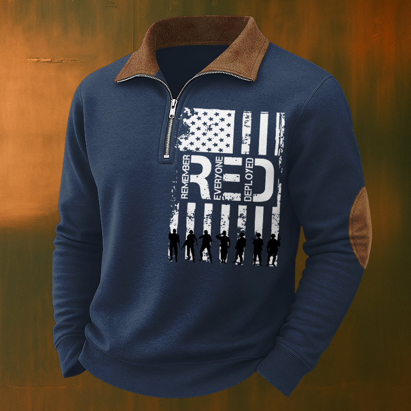 Men's On Friday We Wear Red Print Zip-Up Sweatshirt