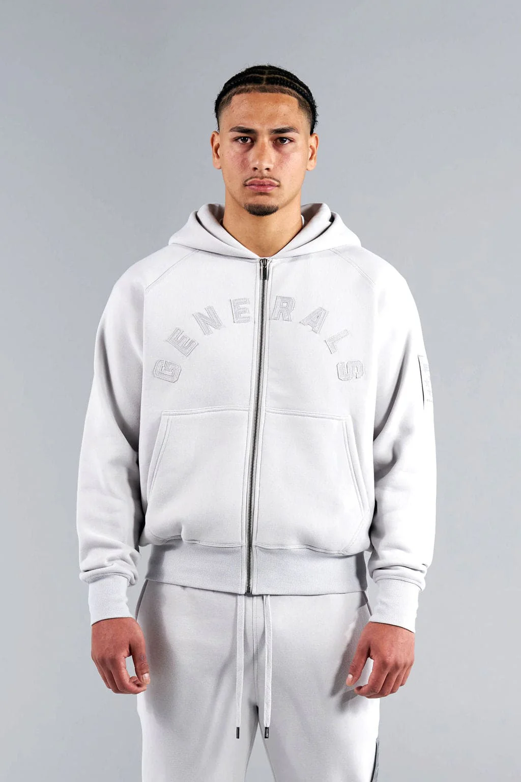 Generals Classic Fit Raglan Zip Hoodie Nimbus Cloud