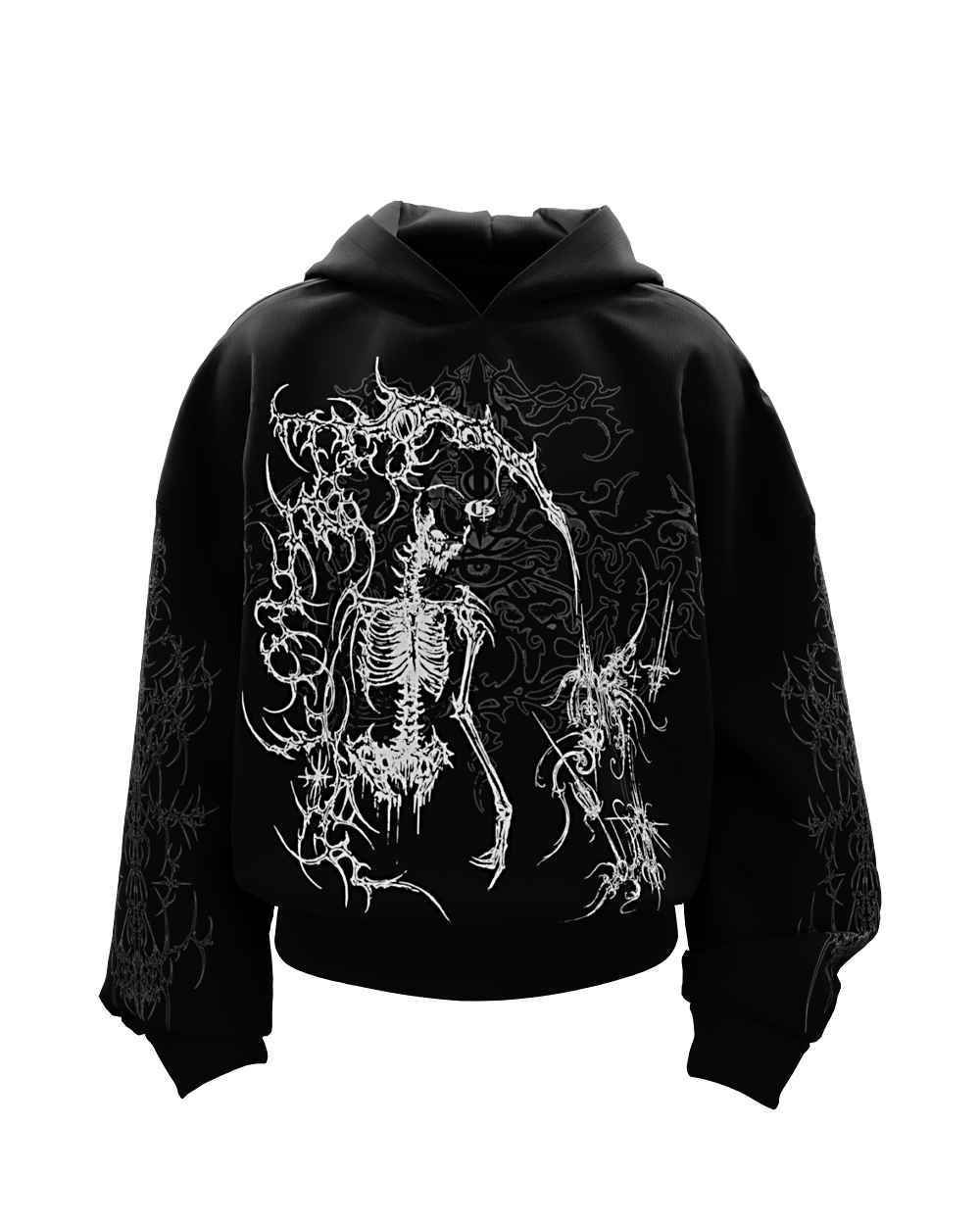 Dread Black Boxy Oversized Hoodie
