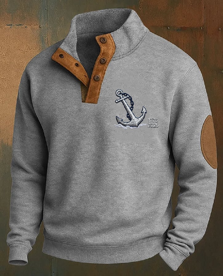 Men's Casual Navy 250th Anniversary Print Sweatshirt