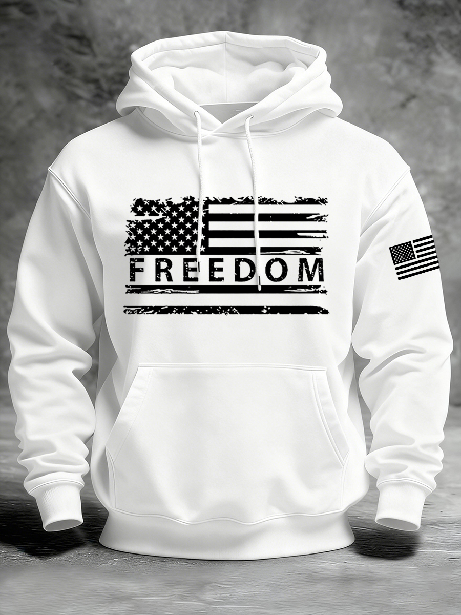 Men's Freedom Flag  Hooded Sweatshirt