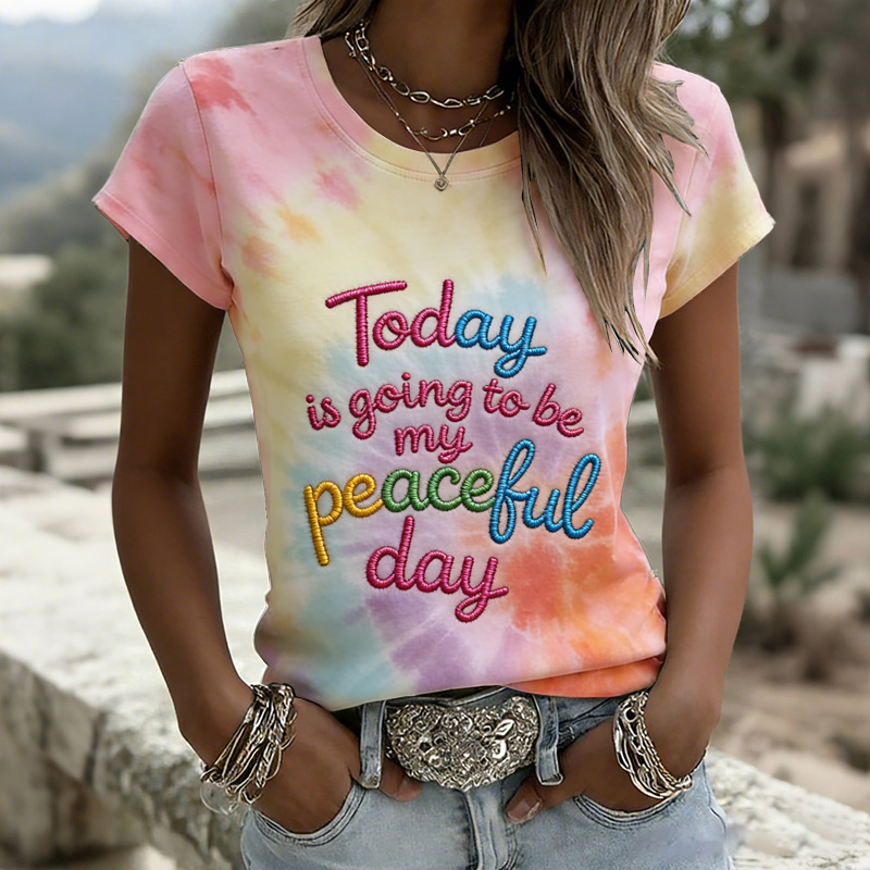 Women's Walk For Peace Today Is Going To Be My Peaceful Day Tie Dye Art Print T-shirt
