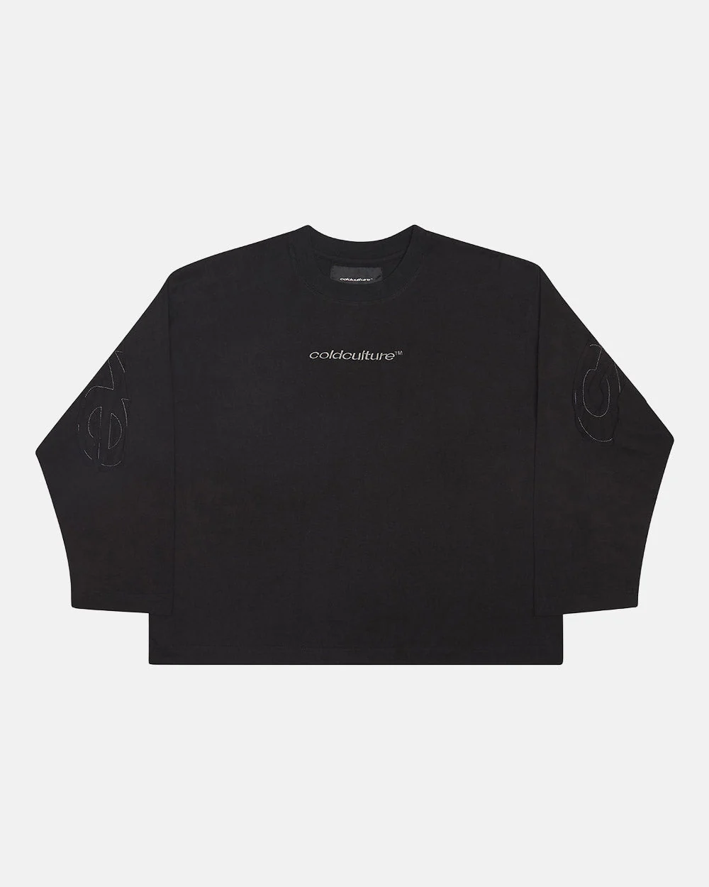 DISTRESS CURVED LONGSLEEVE BLACK