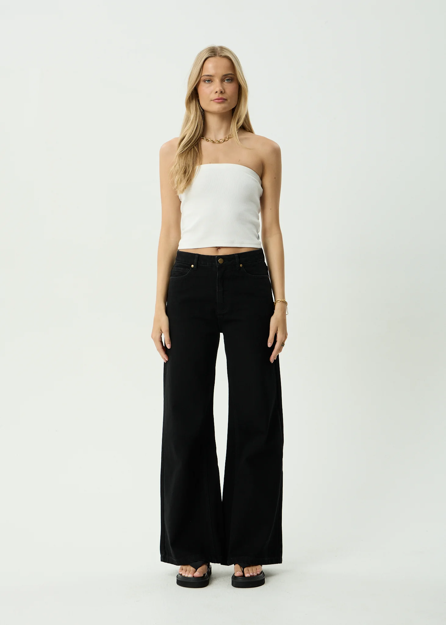 AFENDS Womens Gigi - Denim Flared Leg Jean - Washed Black