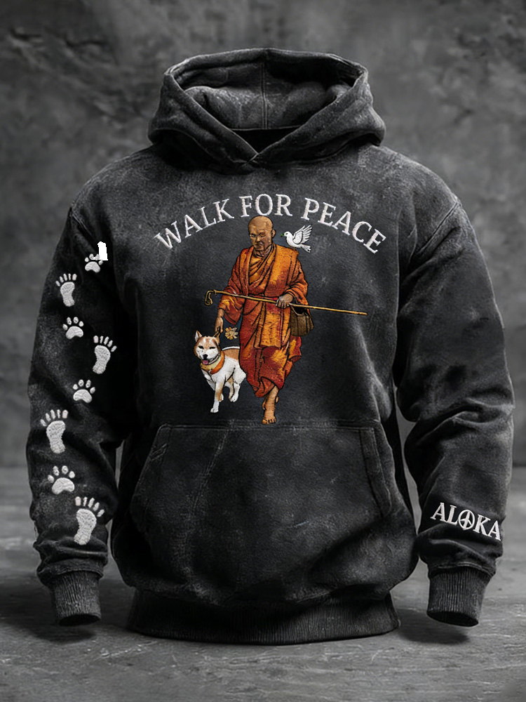 Walk For Peace Artistic Print Hoodie