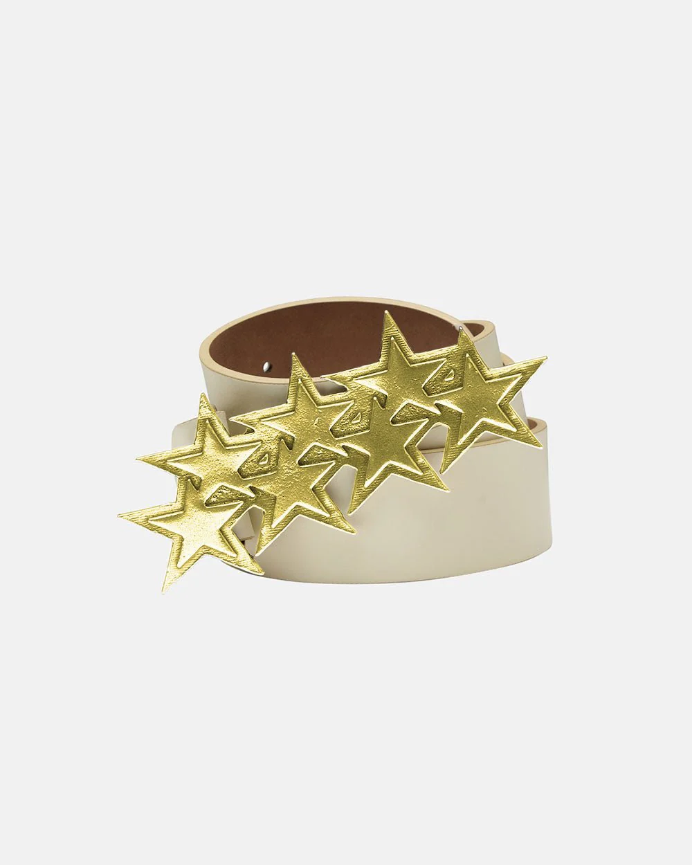 STARS LEATHER BELT CREAM