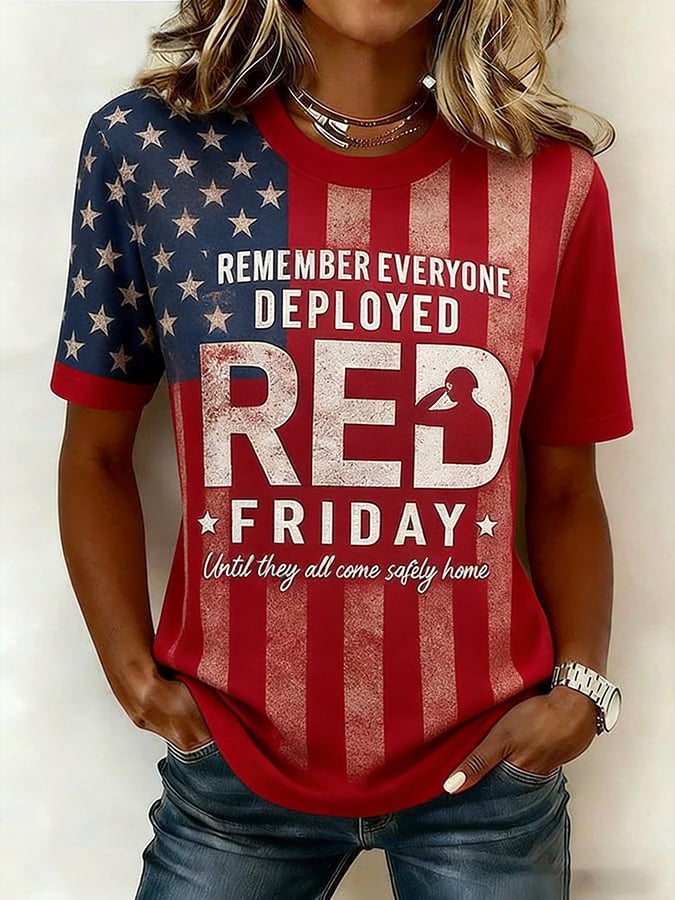 Women's  Red Friday Veteran Print T-Shirt