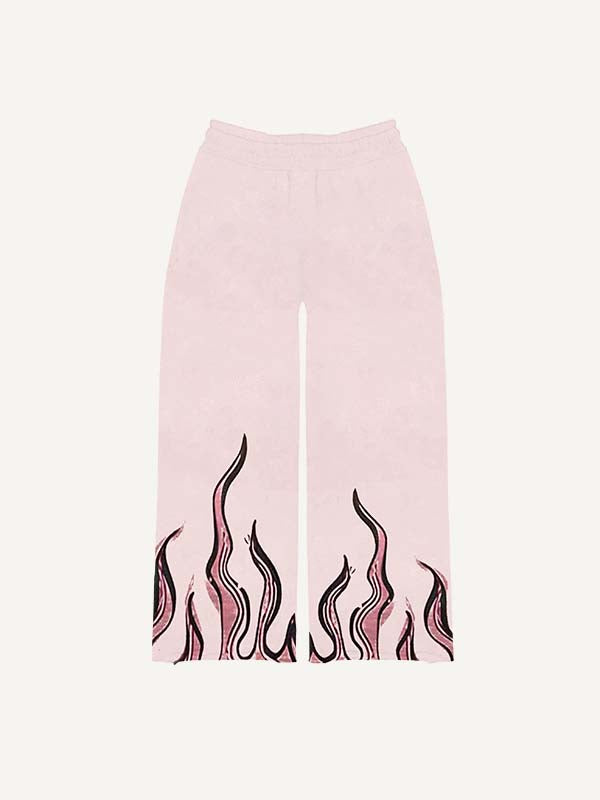 Heartbreak&Graphic&Letter Print Elastic Waist Pants