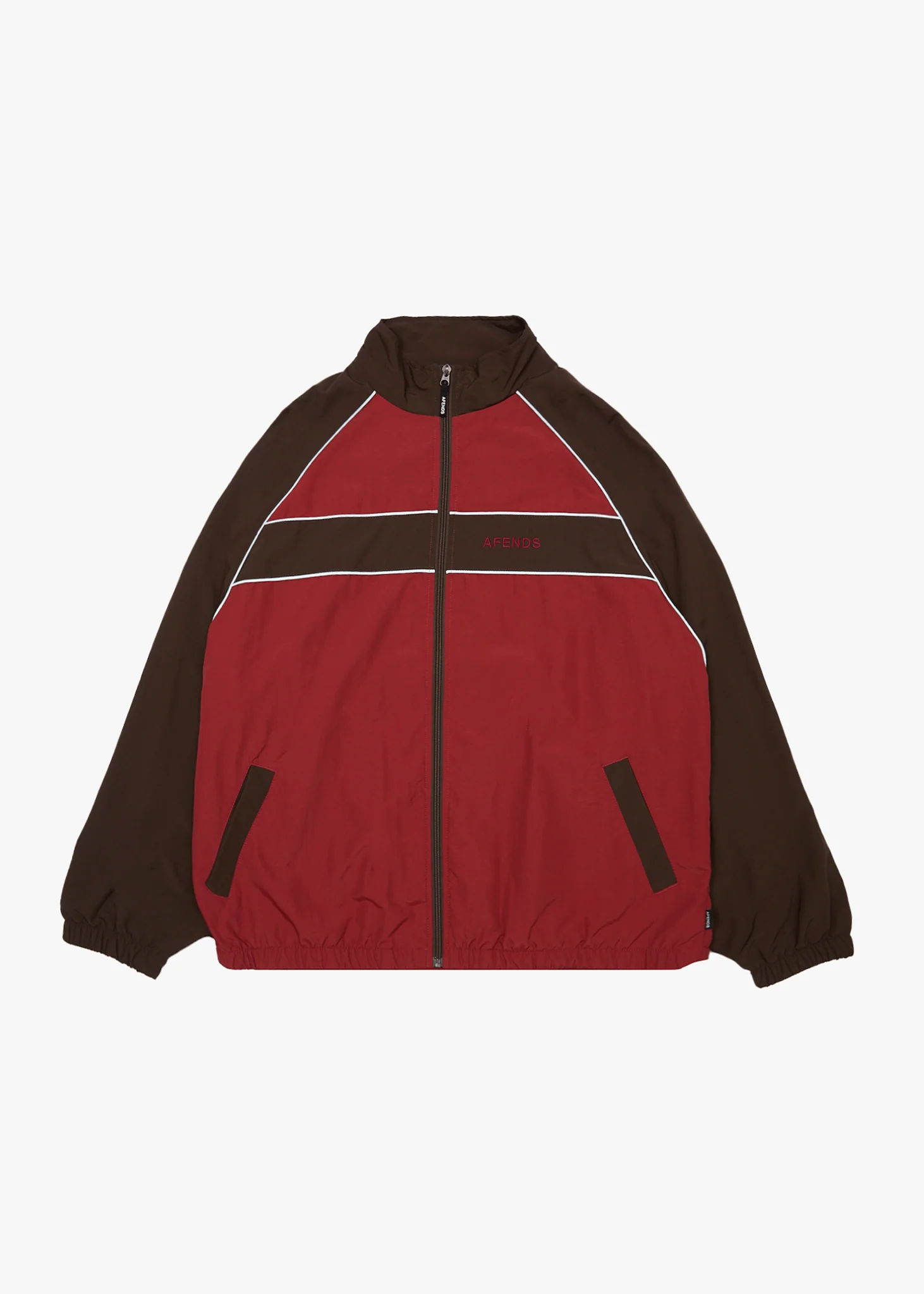 AFENDS Mens Spicy - Sports Spray Jacket - Burgundy