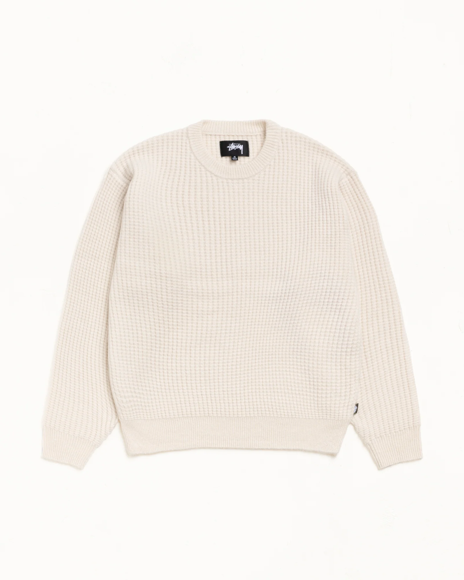 WAFFLE KNIT CASHMERE CREW