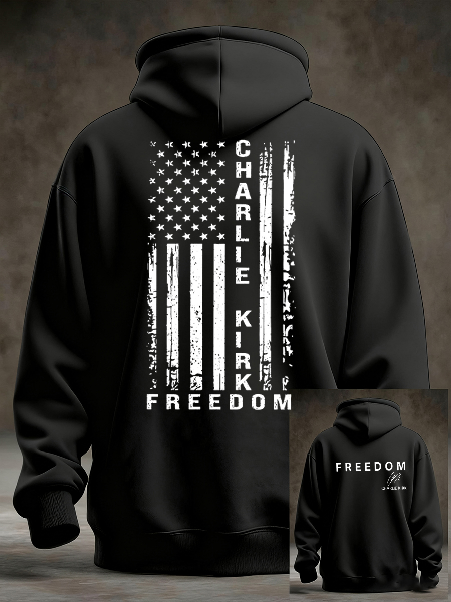 Men's Freedom Is Not Free R.I.P Charlie Kirk Oversized Drop-Shoulder Hoodie with Pockets