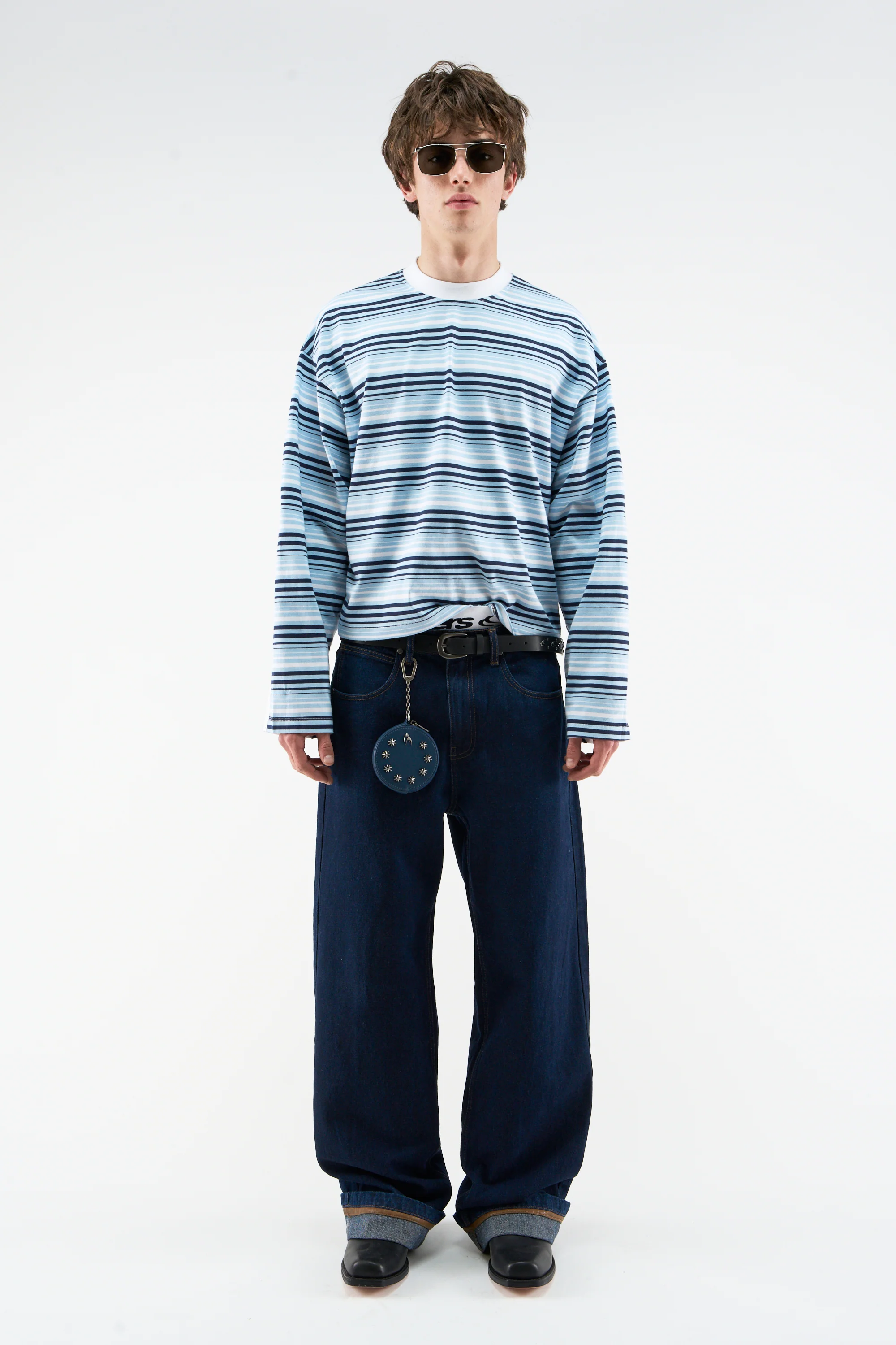 Sport Tech Navy Striped Longsleeve