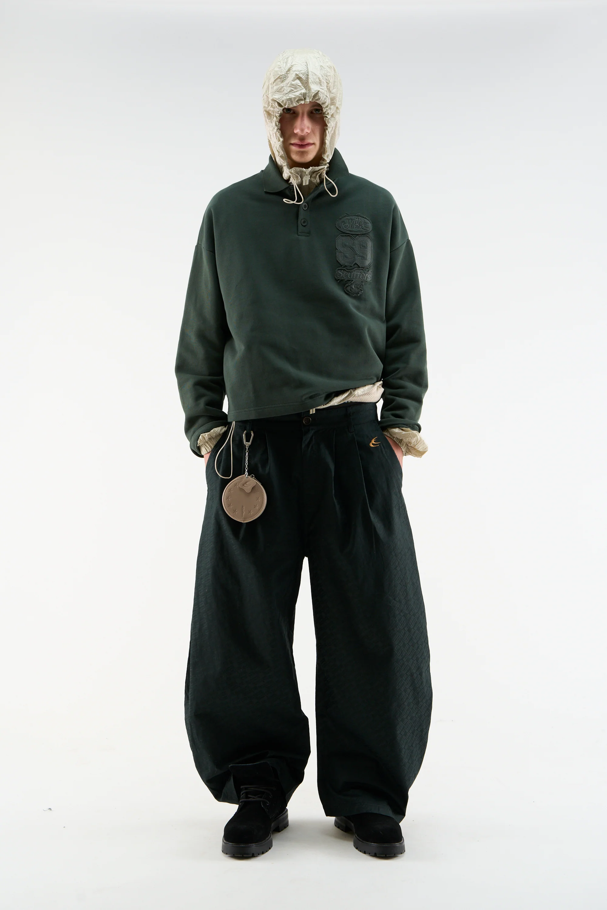 Monogram Shell Black Pants